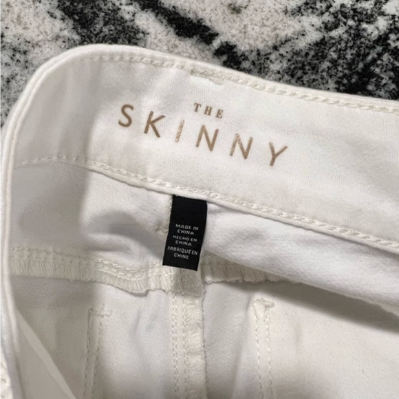 White House Black Market Winter White Skinny Jeans with Sparkly Embroidery - Picture 12 of 13